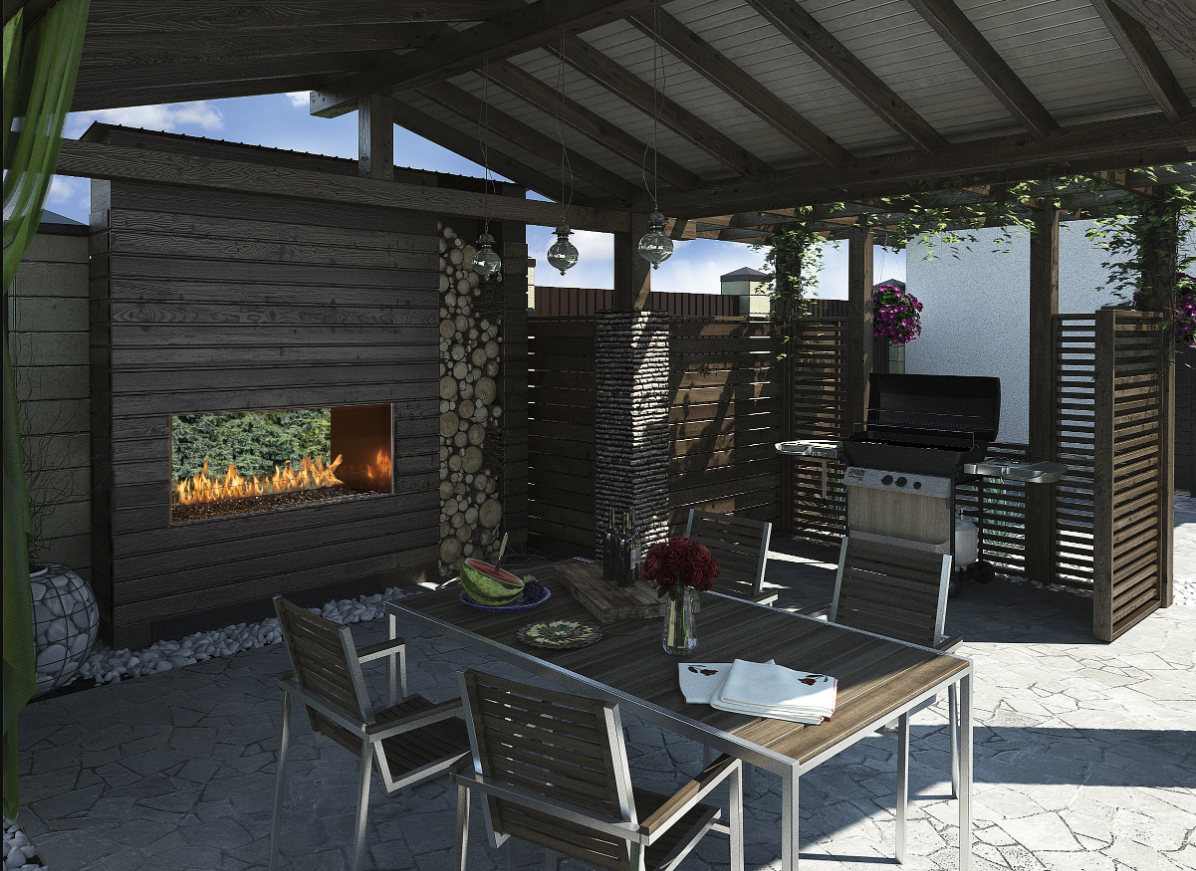FireGarden 6424 See-Thru Linear Outdoor Gas Fireplace