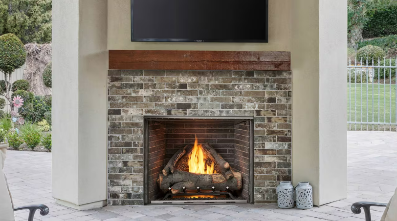 Outdoor Lifestyles Courtyard Traditional Outdoor Gas Fireplace - No Refractory