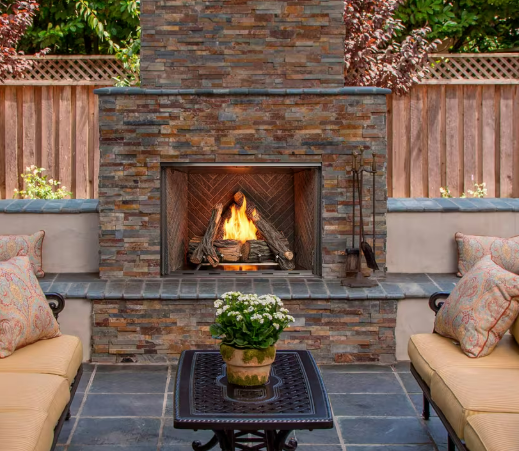 Outdoor Lifestyles Courtyard Traditional Outdoor Gas Fireplace - No Refractory
