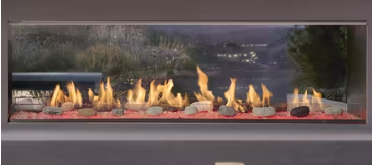 Outdoor Lifestyles Lanai Double-Sided Linear Outdoor Gas Fireplace