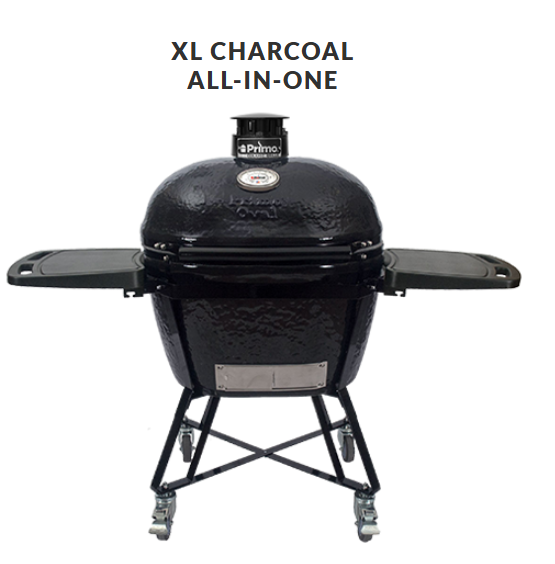 Primo XL All-In-One Ceramic Grill — Largest Oval Charcoal Grill with Stand & Accessories
